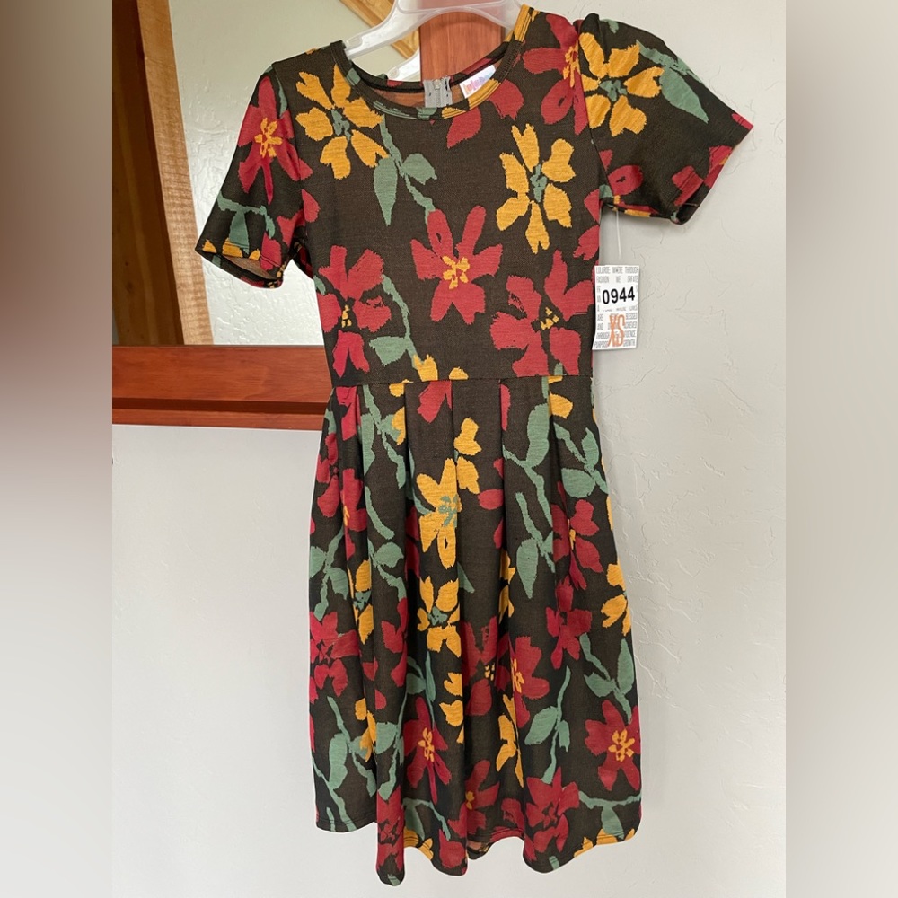 LulaRoe dress. NWT. Brown floral pattern. XS but stretchy